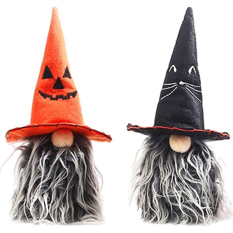 2 Pièces Gnomes Halloween d'halloween en Peluche Décor du Génome aux de Suédois Fait Elfe Scandinave Ornement de Ménage pour Table Halloween (1/5)