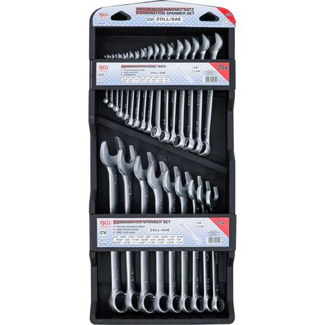 BGS Maul-Ringschlüssel-Satz Zollgrößen SW 1/4" - 1.1/4" 25tlg. - 30101 (1/4)
