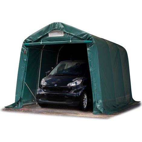 Tenda Garage 2,4 x 3,6 m Tenda Capannone in PVC 800 N e stabile costruzione in acciaio verde