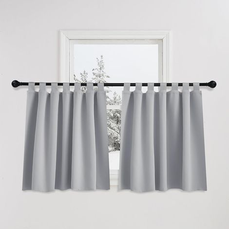 Lot de 2 Rideau Occultant avec Pattes, Thermique Isolation Lumineux, Polyester Lavable, Pour Cuisine Chambre (1/5)
