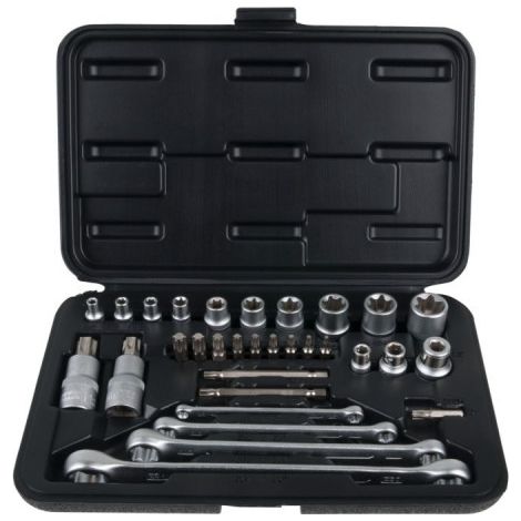 Set di bussole e bussole TORX KS TOOLS, 1/4'' - 5/16" - 3/8'' - 1/2'', 31 pezzi