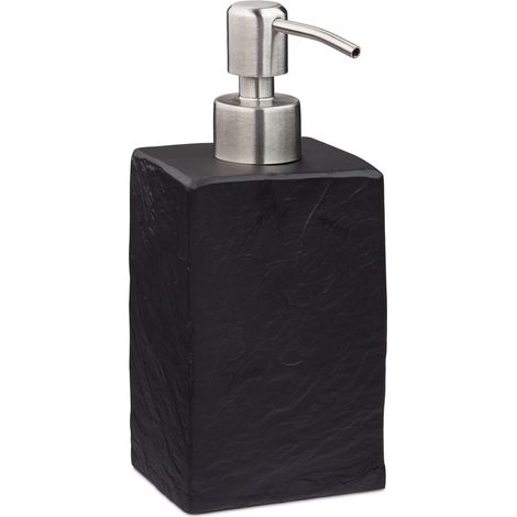 Dispenser di sapone liquido quadrato forma elegante bagno 17,5 x 7,5 x 8 cm in poliresina grigio 130009158
