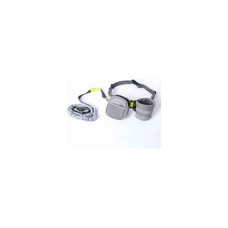 Laisse mains libres pour chien, laisse de promenade ajustable pour chiens moyens et grands, laisse élastique rétractable avec pochette de ceinture pour la marche, le jogging et l'éducation de votre ch