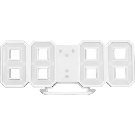 Horloge murale numérique LED 3D avec luminosité réglable, fonction snooze, mémoire, affichage 12/24 heures (date, température, veilleuse), idéale pour le bureau ou la maison. (1/5)