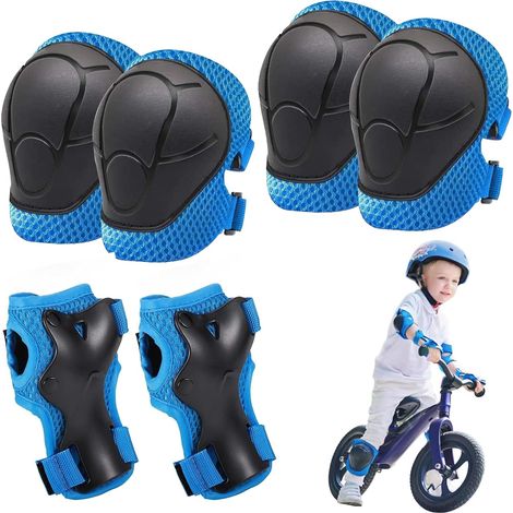 Genouillères pour enfants, protections 6 en 1 pour genoux et coudes, équipement de protection pour skateboard, ensemble de protections sportives pour enfants (vélo, roller, patinage).