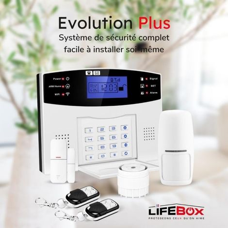Evolution Plus, système d'alarme sans fil connectée WIFI / GSM compatible Androïd et IOS (1/5)