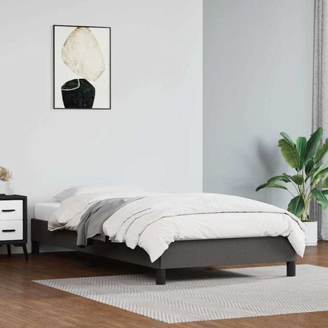 Cadre de lit sans matelas gris 90x190 cm similicuir (1/5)