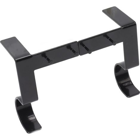 Lot de 2 supports de tringle à rideaux en acier, supportant une charge de 9 kg (20 lb), installation facile, crochets pour tringle à rideaux simple, pour la maison ou le bureau, noir (1/5)