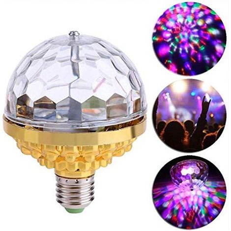 Lampe LED rotative boule cristal colorée magique éclairage scène projecteur lumineux (1/5)