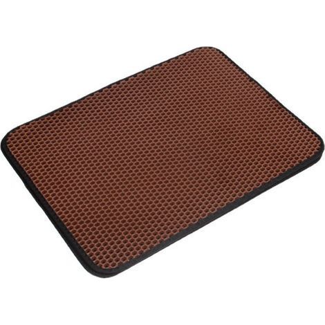 TAISHENGDA- Tapis Litière Chat Bac à Litière pour Chats, Imperméable Non Toxique EVA,Double Couche en Nid d'abeille Design 30x45cm,brun (1/5)