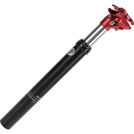 Tige de selle suspendue pour vélo, amortisseur à pression d'huile, tige de selle en aluminium KSP630 - 31,6 mm x 350 mm, noir et rouge
