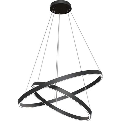 Maytoni Rim Plafonnier suspendu circulaire à 2 niveaux à LED noir intégré Modern Rim (1/5)
