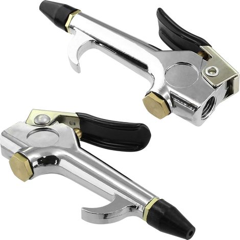 Pistola ad aria compressa con leva da 1/4" NPT - Ugello ad aria con punte in gomma e cappucci di sicurezza - Strumento per soffiaggio per la pulizia domestica e la riparazione auto (1/5)
