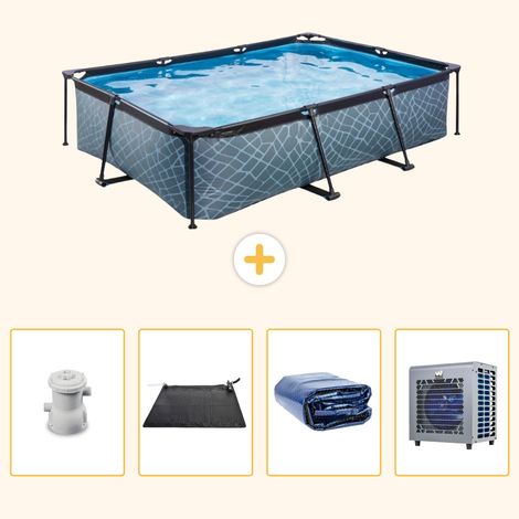 Exit-toys Piscine Exit Rectangulaire - Effet Pierre - 300x200x65 cm - 5-pièces S216 (1/5)