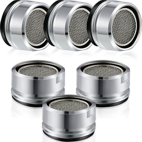 6-piece bathroom faucet aerator replacement parts with 15/16-inch male thread kitchen sink aerator filter in brass shell