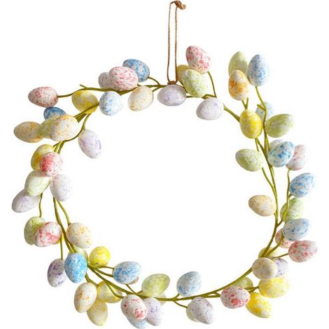 Guirlande De Œufs De Pâques - Couronne Artificielle Pour Porte D'Entrée - Diamètre 36 Cm - Décoration Printemps Et Pâques (1/5)
