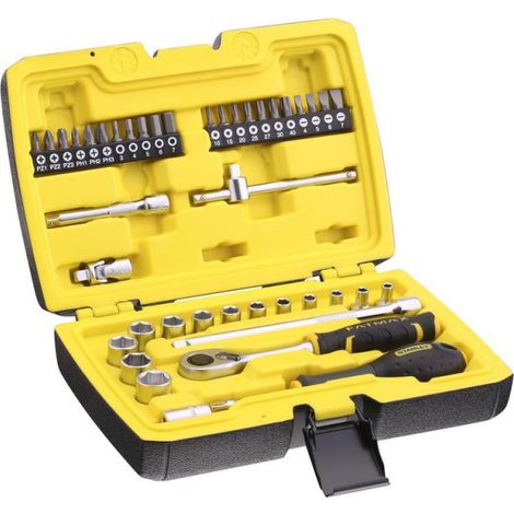 STANLEY SteckschlÃ¼ssel-Set 1/4'' quadratisch, 42 StÃ¼ck - FMMT82683-1