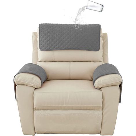 Ensemble de 3 coussins d'accoudoirs - Housse d'accoudoir de canapé - Housse d'accoudoir de fauteuil - Housse d'appui-tête - Protection antidérapante et rembourrée pour meubles (38 cm x 57 cm) - Gris f (1/5)