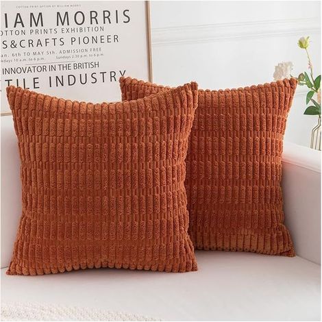 Taies d'oreiller en peluche orange, 4545cm (hors garniture), 2 pièces, décoration intérieure, canapé, canapé de salon. (1/5)