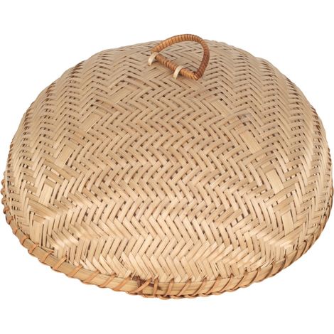 Copri alimenti in bambù intrecciato naturale con manico 34 cm (1/5)
