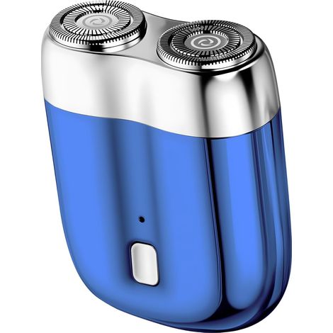 Rasoir Électrique Homme - 1 Pièce - Acier Inoxydable - Moteur 7000 tr/min - Voyage et Bureau - Bleu (1/5)