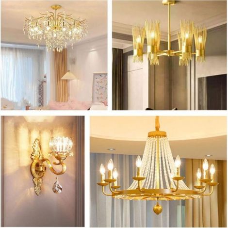 Lot de 10 Ampoules Bougie E14 40W 230V Blanc Chaud 2700K 400LM Ampoule Flamme C35 pour Lustre Lampe (1/4)