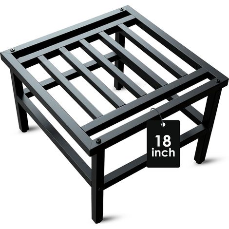 Support de plante en métal robuste pour intérieur et extérieur, grand support pour plantes de 45,7 cm, support de pied en fer forgé pour pot de fleurs, étagère extérieure antirouille noire (1/5)