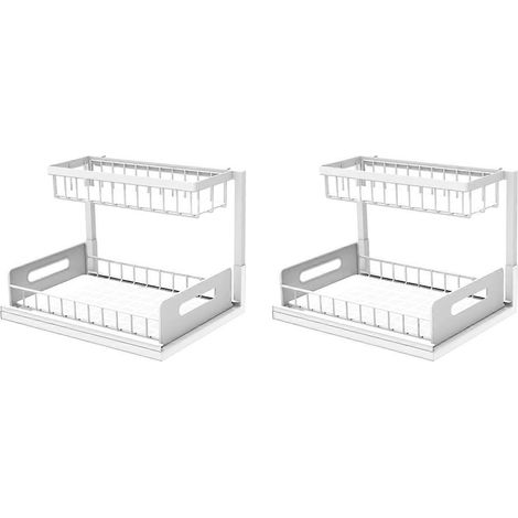2-stufiges Unterschrank-Regal, Unterschrank-Organizer, Auszugsschublade aus Metall (1/5)