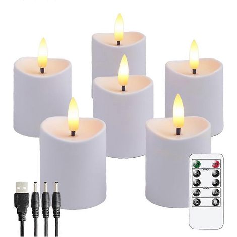 Bougies LED, bougies sans flamme vacillante, bougies rechargeables, bougies en cire véritable avec télécommande (1/5)