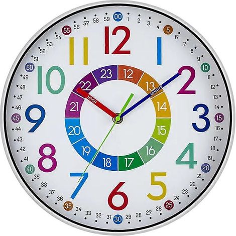 Horloge numérique silencieuse de 30 cm (12 pouces) pour la maison, la chambre ou le salon - À fixer au mur (voir photo) (1/5)