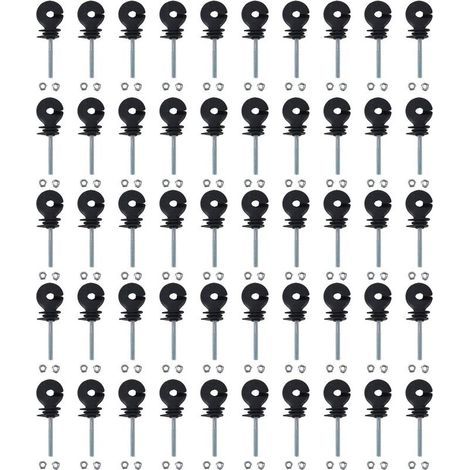 Lot De 50 Isolateurs De Clôture Électrique, Isolateur De Clôture Électrique À Visser Pour Élevage D'animaux, Accessoires De Système De Grille Tube Tétragone Tube Rond Tube De Fer D'angle (1/5)