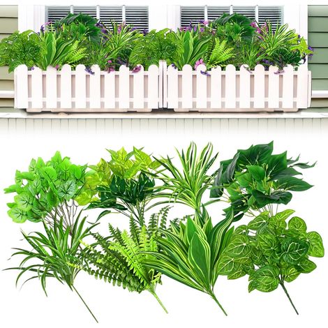 Plantes artificielles et fleurs artificielles comme de vraies - Résistantes aux intempéries et aux UV - Pour extérieur, balcon, jardin, jardinière de balcon et décoration - Différentes (1/5)