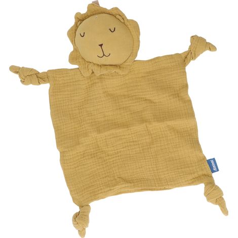 Couverture de sécurité pour bébé en gaze de coton doux, séchage rapide et lavable, jouet de sécurité pour nouveau-né jaune (1/5)