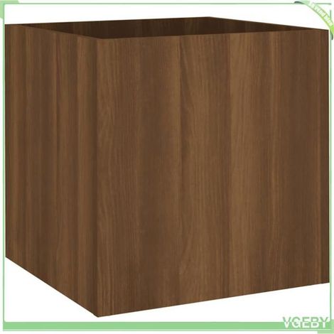 Jardinière - FAFEICY - 820501 - Chêne marron - Bois d'ingénierie - 40x40x40 cm (1/4)