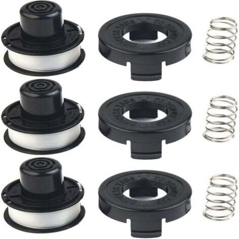 Lot de 3 bobines de fil + couvercle pour débroussailleuse - Modèles A6226, GL250, GL310, GL360 - Rechange facile et rapide. (1/4)