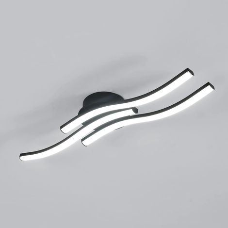 LED Ceiling Light, 3 Waves Design 20 W 2050 LM Cool White 6500 K, Black Modern Ceiling Light, Black Ceiling Light for Living Room, Bedroom (1/5)
