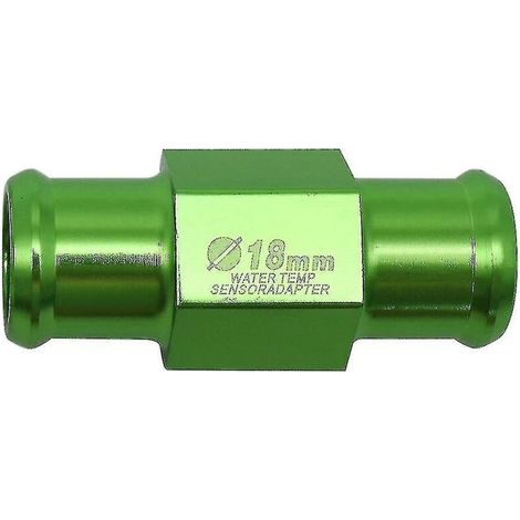 Adaptateur de tuyau universel pour capteur de température d'eau de moto 18/22 mm avec 2 colliers de serrage - Vert (1/4)