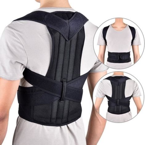 OMABETA correcteur de bosse Ceinture de Correction de bosse réglable noire, correcteur de parapharmacie lombaire Noir XXXL (1/4)