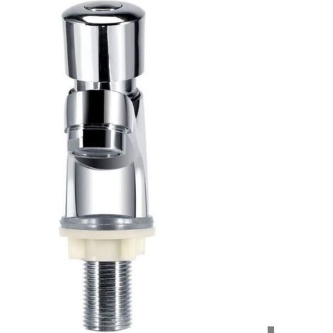 Robinet à poussoir temporisé, robinet d'évier à économie d'eau à fermeture automatique chromé, robinet de lavabo à une tête tempor (1/5)