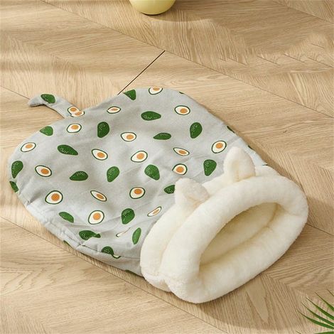 Sacos de Dodo pour Chat & Petit Chien, 55x45cm, Sac de Dodo Épais en Velours Chauffant, Conception Semi-Fermée pour Isolation Thermique en Hiver (1/5)