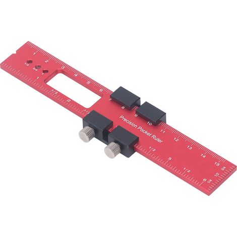 Règle de menuiserie 160 mm en alliage d'aluminium, règle de traçage de précision avec butée coulissante (1/5)