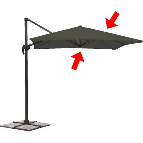 Ersatzbezug für Deluxe Sonnenschirm 3x3 m tortora