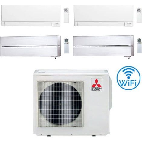 Climatizzatore Condizionatore Mitsubishi MSZ-AY + Kirigamine Style Bianco Perla Wifi R32 Quadri Split Inverter 9000 + 9000 + 12000 + 12000 BTU con U.E. MXZ-4F80VF Classe A++/A+