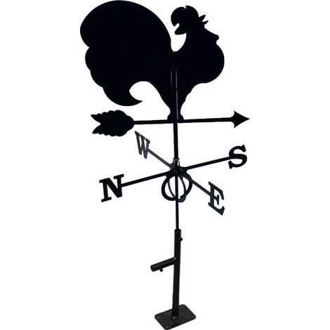 Girouette coq en fer forgé grand modèle + Support Universel