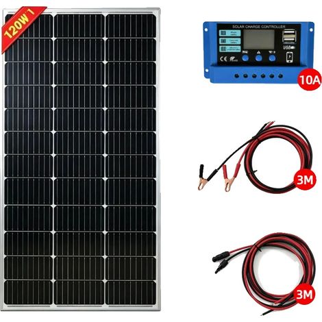 Panneau Solaire, Haute Efficacité, Construction Durable, Kit solaire de 120W (1/2)