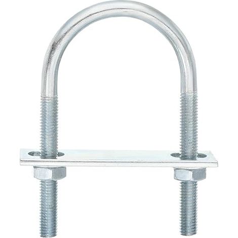 Boulons en U Ronds, 4 Ensembles de 50mm de Largeur Intérieure 100mm de Longueur M8 en Acier au Carbone Zingué U Boulon de Serrage avec Écrous et Plaques, pour Remorque de Bateau
