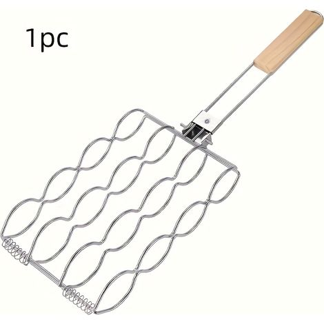 Panier à saucisses en métal pour grillades, camping et pique-niques - cuisson uniforme et nettoyage facile (1/5)