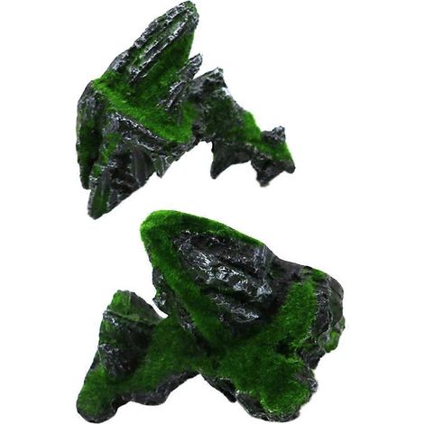 Aquarium-Dekoration Harz Moos Bergfisch für Aquarium-Ornament 2-teiliges Set