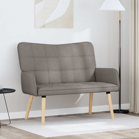 vidaXL Divano a 2 Posti Tortora 115 x 61 x 87 cm Tessuto