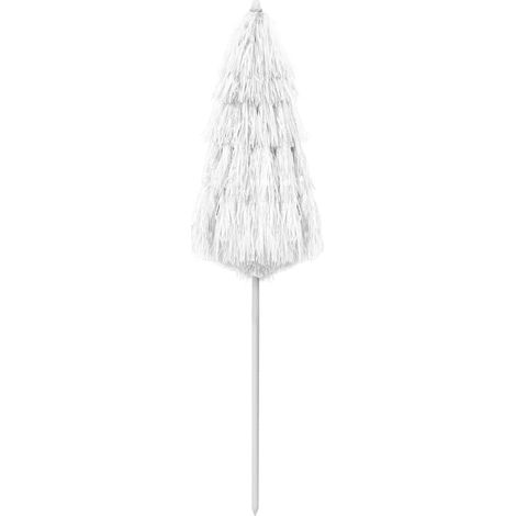 Ombrellone Parasole da Spiaggia Hawaii Bianco 180 cm (1/5)